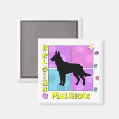 Groovy Belgium Malinois Magnet (Vorderseite/Rückseite)