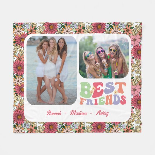 Groovy Best Friends 2 Foto Fleecedecke (Vorderseite (Horizontal))