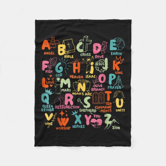 Groovy Biblical Alphabet Christian Teacher Student Fleecedecke (Vorderseite)