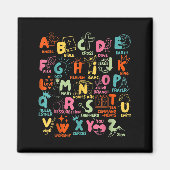 Groovy Biblical Alphabet Christian Teacher Student Magnet (Vorne)
