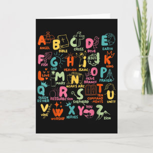 Groovy Biblisches Alphabet Christlicher Lehrer Stu Karte