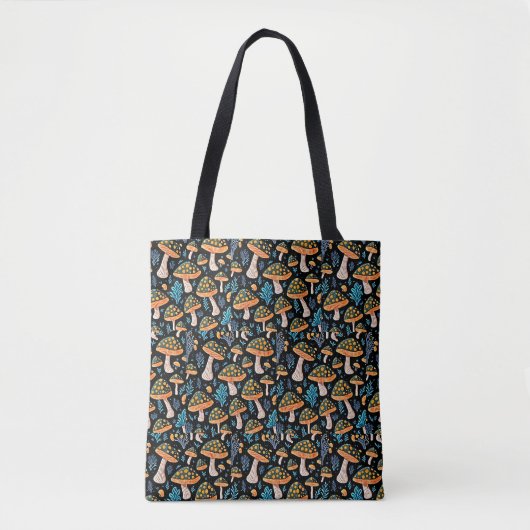 Groovy Biolumineszenz Pilz - Retro Tote Beutel Tasche (Vorderseite)