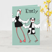 Groovy Birds Geburtstagskarte Karte (Gelbe Blume)