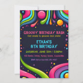 Groovy Birthday Bash Einladung (Vorderseite)