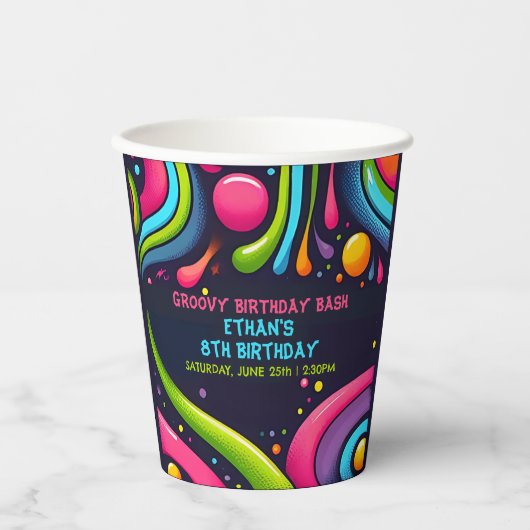 Groovy Birthday Bash Pappbecher (Vorderseite)