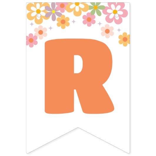 Groovy Birthday Daisy Hippie Birthday Wimpelkette (Zweite Fahne)