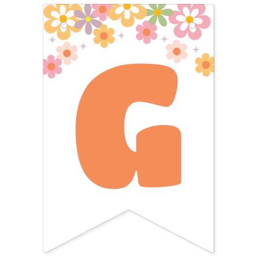 Groovy Birthday Daisy Hippie Birthday Wimpelkette (Erste Fahne)