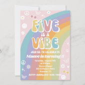 Groovy Birthday Einladung | Five ist eine Vibe (Vorderseite)