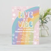 Groovy Birthday Einladung | Five ist eine Vibe (Stehend Vorderseite)