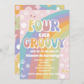 Groovy Birthday Einladung | Fourever Groovy (Vorne/Hinten)