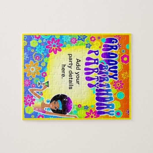 Groovy Birthday Einladung Puzzle (Horizontal)