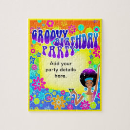 Groovy Birthday Einladung Puzzle
