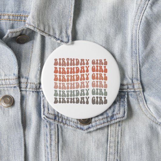 Groovy Birthday Girl Button (Beispiel)