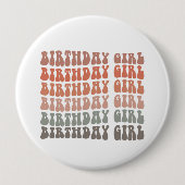 Groovy Birthday Girl Button (Vorderseite)