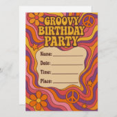 Groovy Birthday Invite Einladung (Vorne/Hinten)