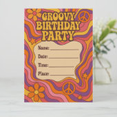 Groovy Birthday Invite Einladung (Stehend Vorderseite)