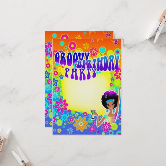 Groovy Birthday Karte (Vorderseite/Rückseite Beispiel)