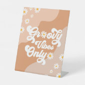 Groovy Birthday Party Boho Daisy Dekorationstabell Sockelschild (Vorderseite)