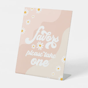 Groovy Birthday Party Boho Daisy Dekorationstabell Sockelschild