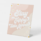 Groovy Birthday Party Boho Daisy Dekorationstabell Sockelschild (Vorderseite)