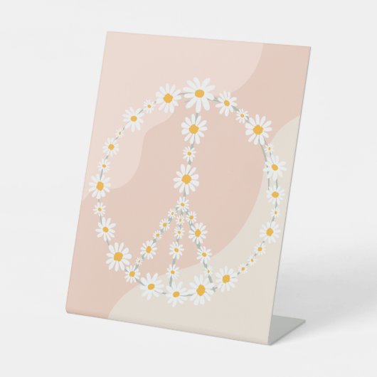 Groovy Birthday Party Boho Daisy Dekorationstabell Sockelschild (Vorderseite)