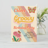 Groovy Birthday Party Einladung (Stehend Vorderseite)