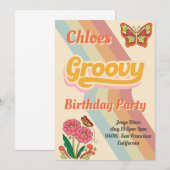 Groovy Birthday Party Einladung (Vorne/Hinten)