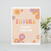 Groovy Birthday Party favorisiert Unterschrift (Stehend Vorderseite)