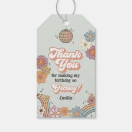 Groovy Birthday Party Retro Favor Tags Geschenkanhänger