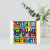 Groovy Birthday Postkarte (Stehend Vorderseite)