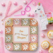 Groovy Birthday Retro Hippie 60er 70er Daisy Blume Pappteller (Party)