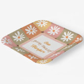 Groovy Birthday Retro Hippie 60er 70er Daisy Blume Pappteller (Gewinkelt)