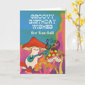 Groovy Birthday wünscht sich weit weg von Pilzen Karte (Gelbe Blume)