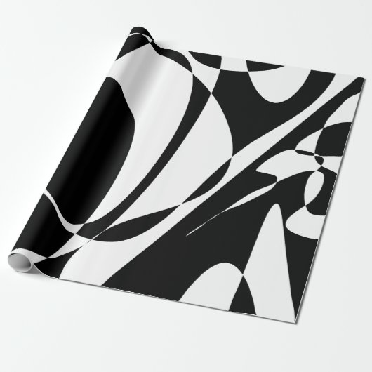Groovy Black and White Pattern Geschenkpapier (Ungerollt)
