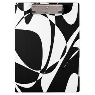 Groovy Black and White Pattern Klemmbrett