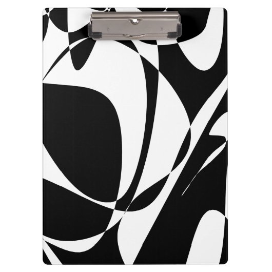 Groovy Black and White Pattern Klemmbrett (Vorderseite)