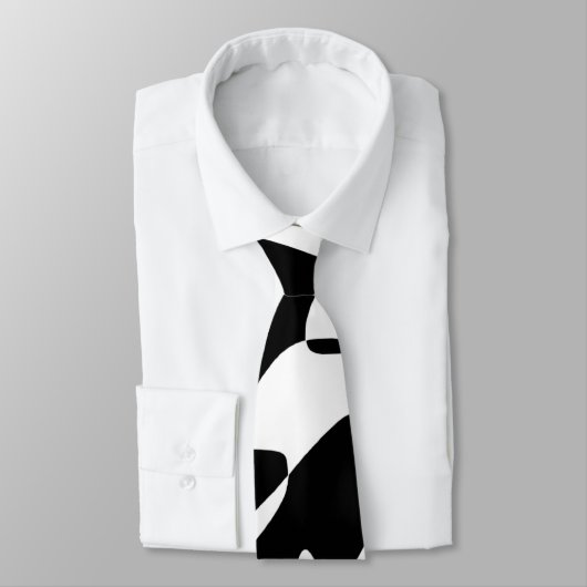 Groovy Black and White Pattern Krawatte (Gebunden)
