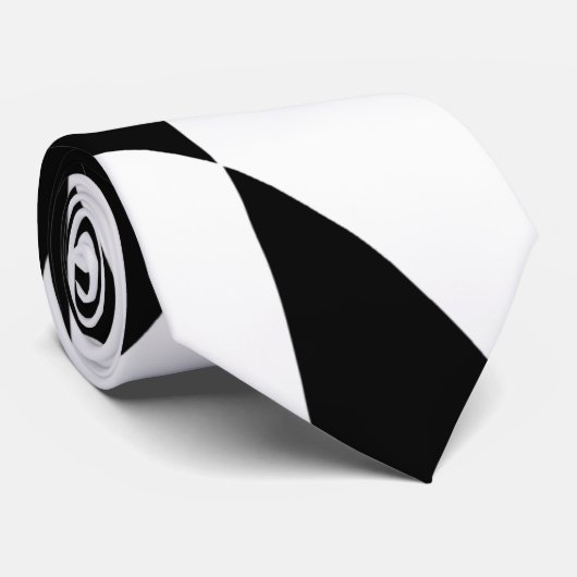 Groovy Black and White Pattern Krawatte (Gerollt)