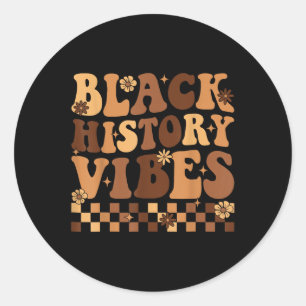Groovy Black History Mont Proud Melanin African A Runder Aufkleber