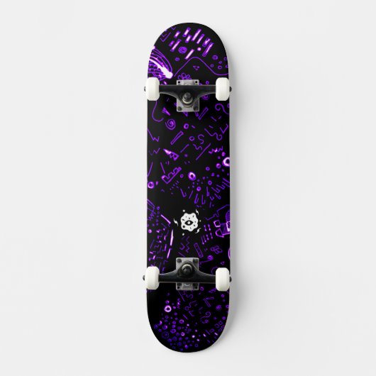 Groovy Black Lila Skateboard (Vorderseite)