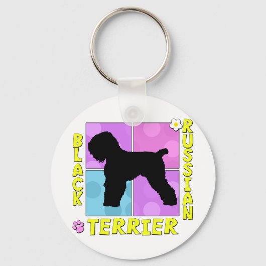 Groovy Black Russian Terrier Schlüsselanhänger (Vorderseite)