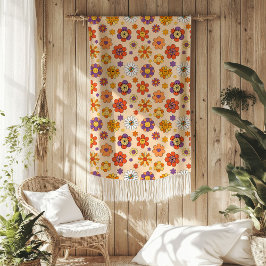 Groovy Blanket 70s Pastel Vibes in Trendy Colors Fleecedecke