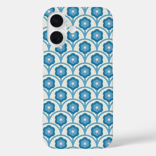Groovy Blau und Rosa Rainbow Blume Case-Mate iPhone Hülle (Rückseite)