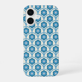 Groovy Blaue und Rosa Regenbogen Blumen iPhone 16 Hülle
