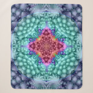 Groovy blaues Vintages Fraktal-Kaleidoskop Sherpadecke
