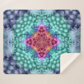 Groovy blaues Vintages Fraktal-Kaleidoskop Sherpadecke (Vorderseite (Horizontal))