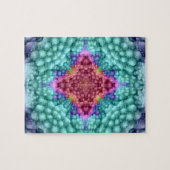 Groovy blaues Vintages Puzzle mit Geschenkboxen (Horizontal)