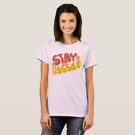 Groovy Blessed Hand Letting Blume T-Shirt (Vorne ganz)