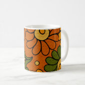 Groovy Bloom - Retro Floral 1970s mug Kaffeetasse (VorderseiteRechts)