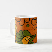 Groovy Bloom - Retro Floral 1970s mug Kaffeetasse (Vorderseite Links)